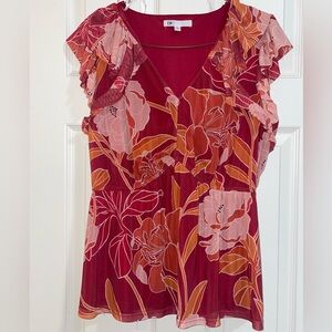 DR2 Red/Orange floral blouse (WL)